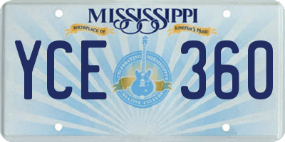 MS license plate YCE360