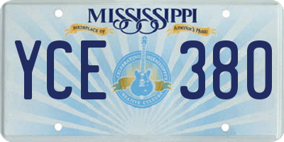 MS license plate YCE380