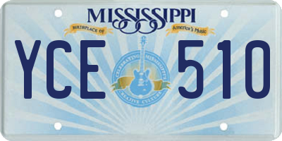 MS license plate YCE510