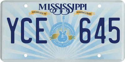 MS license plate YCE645