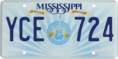 MS license plate YCE724