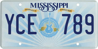 MS license plate YCE789
