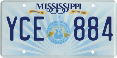 MS license plate YCE884