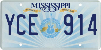 MS license plate YCE914