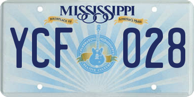 MS license plate YCF028