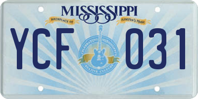 MS license plate YCF031
