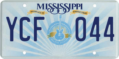 MS license plate YCF044