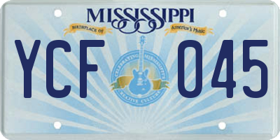 MS license plate YCF045