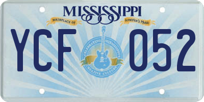 MS license plate YCF052