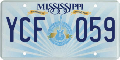 MS license plate YCF059
