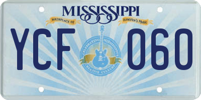 MS license plate YCF060
