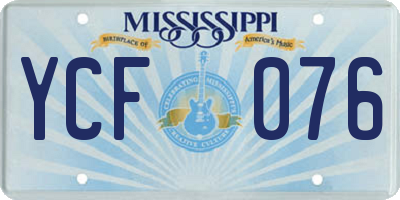 MS license plate YCF076