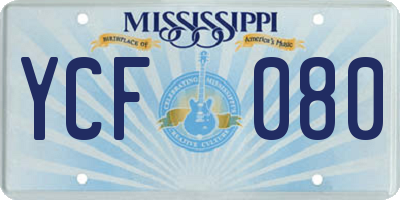MS license plate YCF080