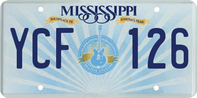 MS license plate YCF126
