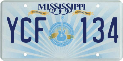 MS license plate YCF134