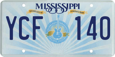 MS license plate YCF140