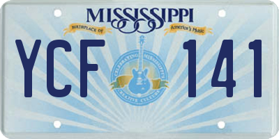 MS license plate YCF141