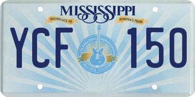 MS license plate YCF150