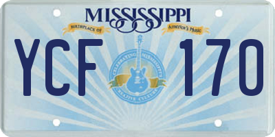 MS license plate YCF170