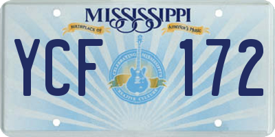 MS license plate YCF172