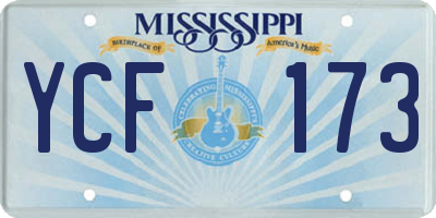 MS license plate YCF173
