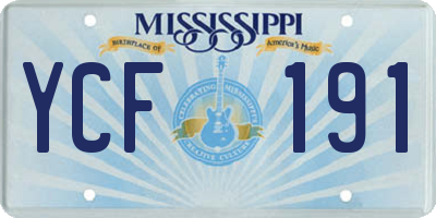 MS license plate YCF191