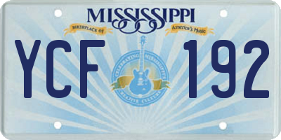 MS license plate YCF192
