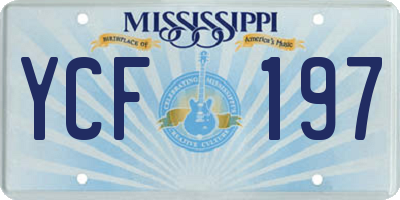MS license plate YCF197