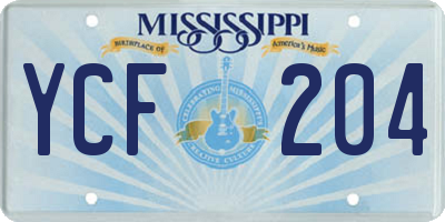 MS license plate YCF204