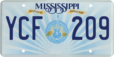 MS license plate YCF209