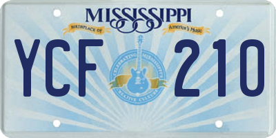 MS license plate YCF210