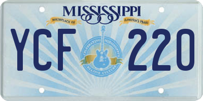 MS license plate YCF220