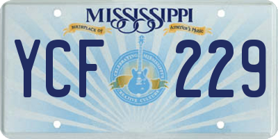 MS license plate YCF229