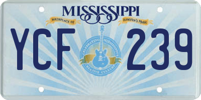 MS license plate YCF239