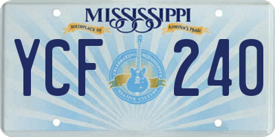 MS license plate YCF240