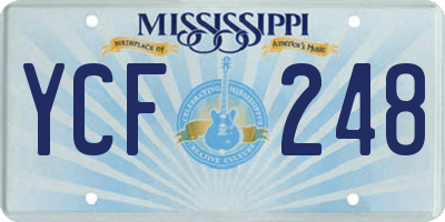 MS license plate YCF248