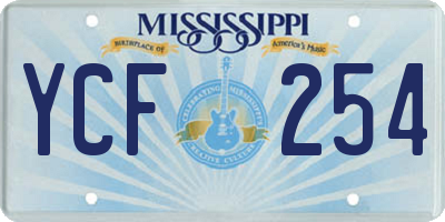 MS license plate YCF254