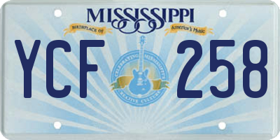 MS license plate YCF258
