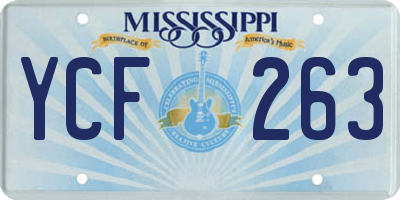 MS license plate YCF263