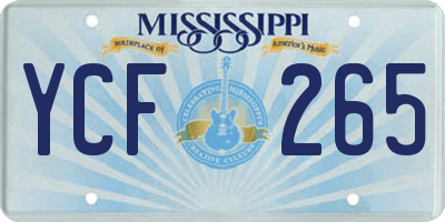 MS license plate YCF265