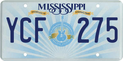 MS license plate YCF275