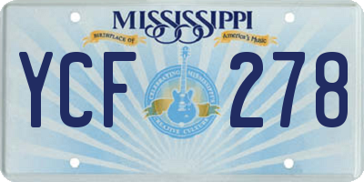MS license plate YCF278