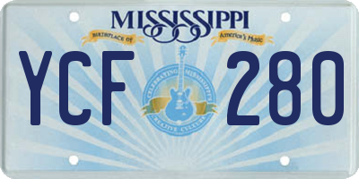 MS license plate YCF280