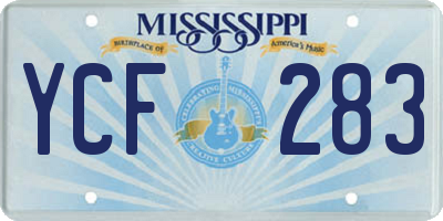 MS license plate YCF283