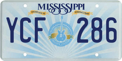 MS license plate YCF286