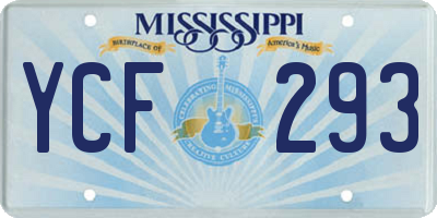MS license plate YCF293