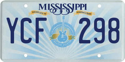 MS license plate YCF298