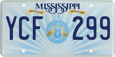 MS license plate YCF299