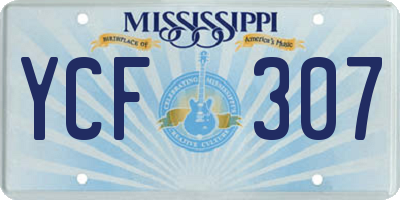 MS license plate YCF307