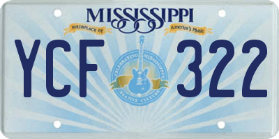 MS license plate YCF322
